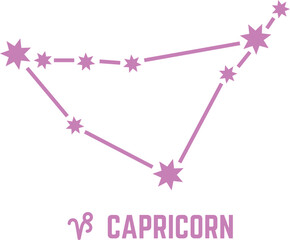 Capricorn celestial symbol. Fantasy star constellation symbol