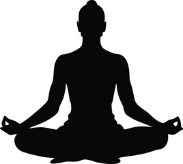 Lotus Pose Silhouette Vector Transparent Background