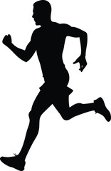 Marathon Runner Silhouette Vector Transparent Background