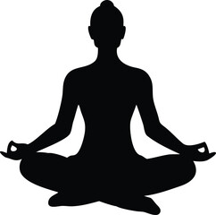 Meditation Mudra Silhouette Vector Transparent Background