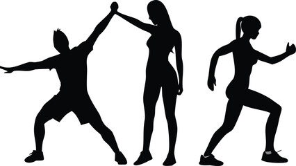 Park Fitness Silhouette Vector Transparent Background