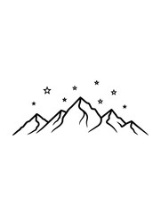 Stylized mountain range with stars in the night sky. © Oke-STOCK