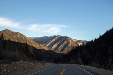 Mountain in Canada on autumn morning