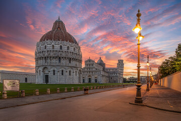 Cathedral and the Leaning Tower of Pisa, Tuscany, Italy