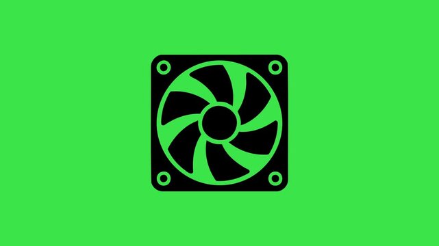 Animated computer fan blades with hub and attachments; ideal for industrial concepts, mechanical designs, ventilation systems, or engineering projects