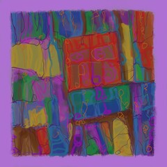 Abstract image for printing. Picture for modern interiors. The picture is painted by hand on a tablet. © neurostructure
