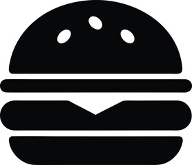 Burger Silhouette Vector Transparent Background