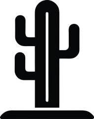 Cactus Plant Silhouette Vector Transparent Background