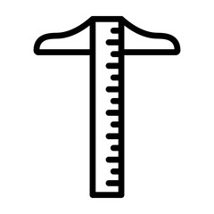 T Square Vector Line Icon Design
