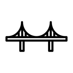 Suspension Bridge Vector Line Icon Design