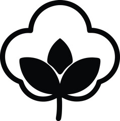 Cotton Flower Silhouette Vector Transparent Background