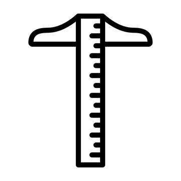 T Square Vector Line Icon Design