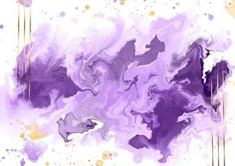 purple marble fluid art with gold accents 