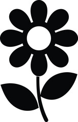 Daisy Silhouette Vector Transparent Background