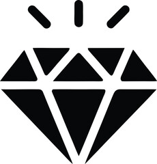 Diamond Gem Silhouette Vector Transparent Background