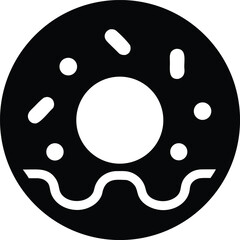 Donut Silhouette Vector Transparent Background