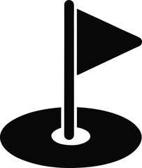 golf flag silhouette vector transparent background