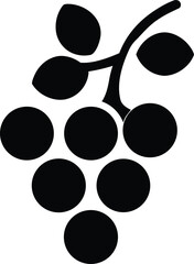 grapes bunch silhouette vector transparent background