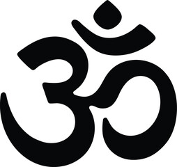 hindu om silhouette vector transparent background