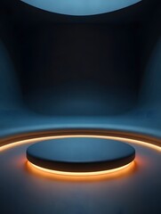 Futuristic dark podium display stage