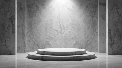 Contemporary black and white empty luxury bathroom interior design with tub, sink, and tile floor