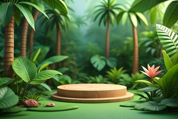 Jungle podium display background