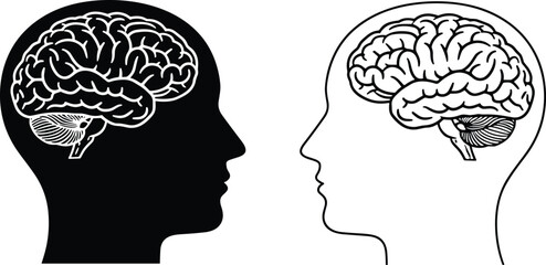 human head with brain