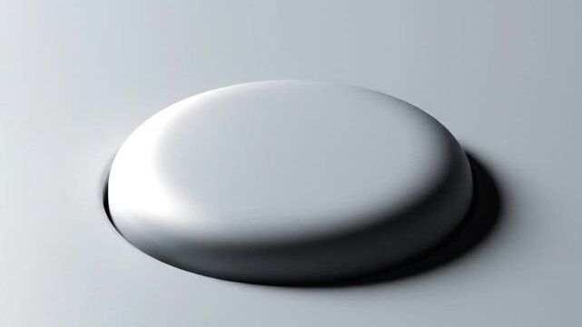 Sleek White Oval Object on Light Gray Background
