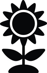 Sunflower Plant Silhouette Vector Transparent Background
