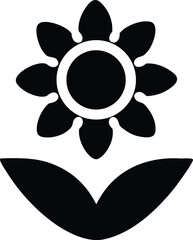 Sunflower Silhouette Vector Transparent Background