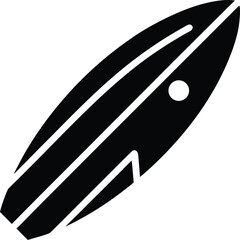 Surfboard Silhouette Vector Transparent Background