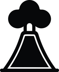 Volcano Silhouette Vector Transparent Background
