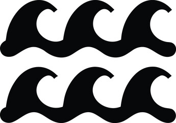 Water Wave Silhouette Vector Transparent Background