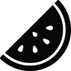 Watermelon Slice Silhouette Vector Transparent Background
