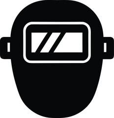 Welding Mask Silhouette Vector Transparent Background
