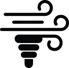 Wind Storm Silhouette Vector Transparent Background