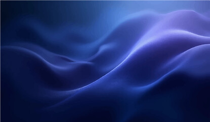 Abstract dark blue silk background with flowing light wave texture and soft satin pattern design