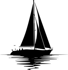 Elegant sailboat sailing on calm waters, a symbol of freedom, adventure, and nautical lifestyle, perfect for travel, recreation, or maritime themes