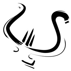 black and white vector illustration 