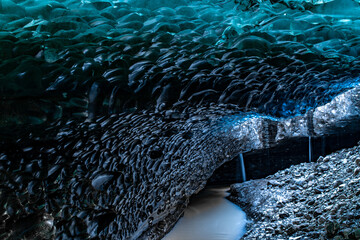 Blue Crystal Ice Cave Interior near J&ouml;kuls&aacute;rl&oacute;n, Iceland
