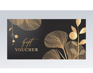 black vector golden bow gift voucher