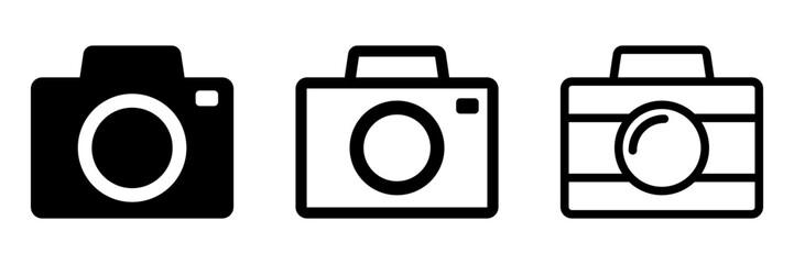 Photo Camera Icons Set for Photography and Media Design
