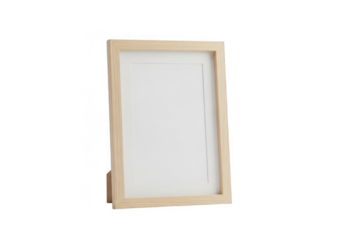 Simple wooden frame isolated on transparent background