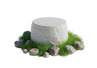 Stone pedestal isolated on transparent background
