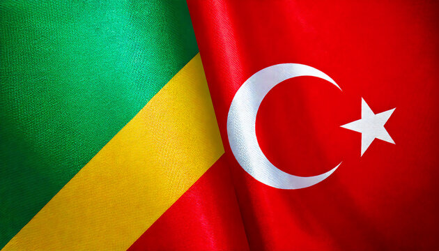 トルコの国旗とコンゴ共和国の国旗(Turkey flag & Congo flag.)

