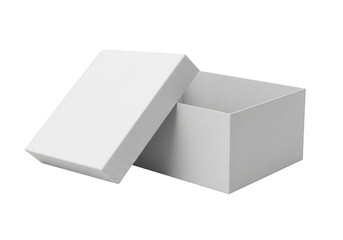 A simple white box isolated on transparent background