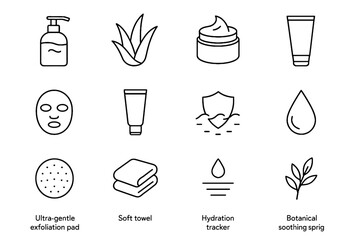 Tube drop vector icon sprig skin soothing moisturizer soft barrier cream care