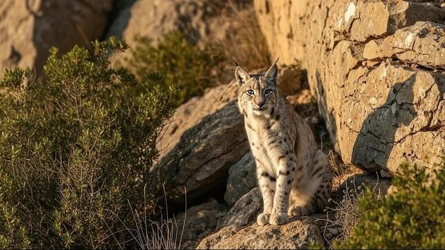 Ultra Rare footage of White Leucistic Iberian Lynx (Lynx pardinus)