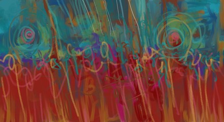 Abstract image for printing. Picture for modern interiors. The picture is painted by hand on a tablet. © neurostructure
