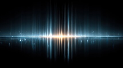 Obraz premium Colorful light streaks in a dark space showcase a blend of blue and orange tones with vertical lines reflecting brightness on a smooth surface